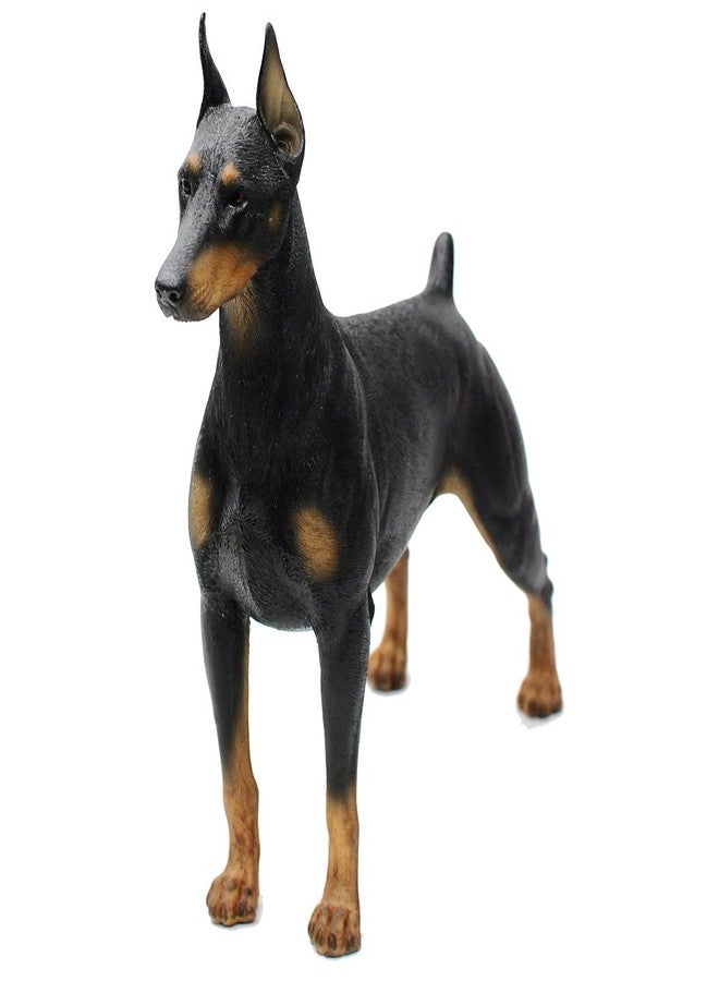 Comfy Hour Doggyland Collection, Miniature Dog Collectibles 7” Standing Dobermann Figurine, Realistic Lifelike Animal Statue Home Decoration, Black, Polyresin - Image 1